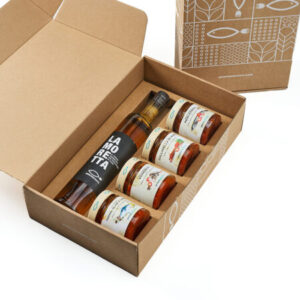 Scatola 4 sughi + bottiglia liquore